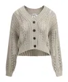 Brunello Cucinelli Cardigan In Perforated Women's Knit In Nude