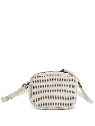 Brunello Cucinelli Kids' Perforated Leather Shoulder Bag In Neutral