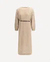 Brunello Cucinelli Knitted Midi Dress Dresses Beige In Brown