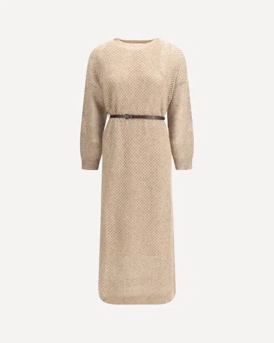 BRUNELLO CUCINELLI PERFORATED LONG DRESS