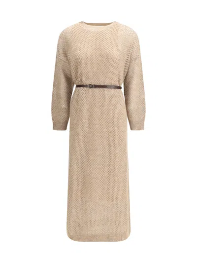 Brunello Cucinelli Perforated Long Dress