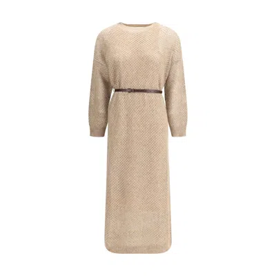 BRUNELLO CUCINELLI PERFORATED LONG DRESS