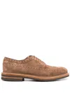 Brunello Cucinelli Perforated Suede Brogues In Brown
