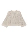 Brunello Cucinelli Perforated Sweater In Neutral