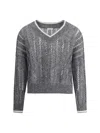 Brunello Cucinelli Women Perforated Sweater With Sequins