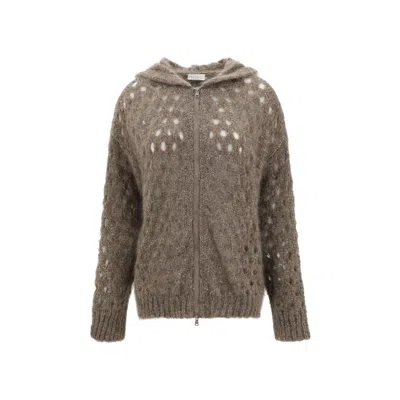 Brunello Cucinelli Perforated Wool Cardigan