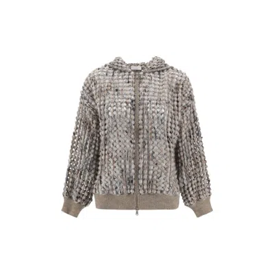 BRUNELLO CUCINELLI PERFORED WOOL CARDIGAN