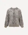 Brunello Cucinelli Perfored Wool Cardigan In Gray