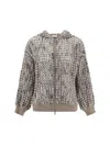 Brunello Cucinelli Perfored Wool Cardigan In Gray