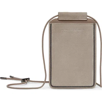 Brunello Cucinelli Phone Bag In Light Grey