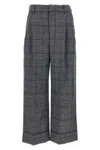 Brunello Cucinelli Grey Prince Of Wales Sartorial Crop Trousers In Gray