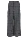 Brunello Cucinelli Grey Prince Of Wales Sartorial Crop Trousers In Gray