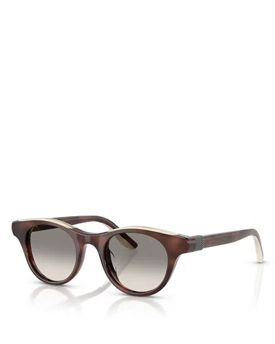 Brunello Cucinelli Pigalle Round Sunglasses, 45mm In Brown