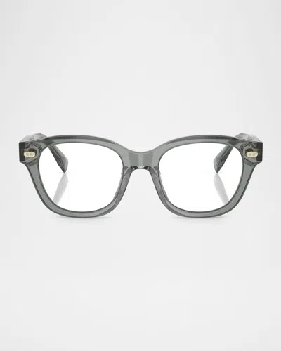 Brunello Cucinelli Pillow Blue Light Glasses In Transparent