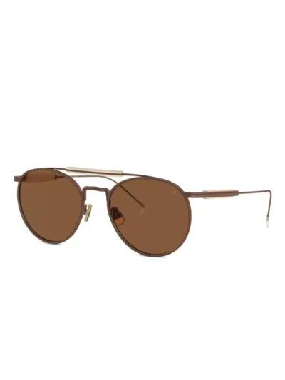 Brunello Cucinelli Pilot-frame Sunglasses In Brown
