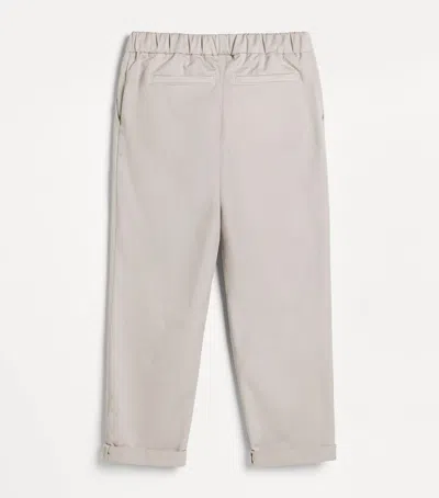 Brunello Cucinelli Kids' Pima Comfort Cotton Drawstring Trousers