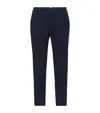 Brunello Cucinelli Garment-dyed Pima Cotton Trousers In Blue
