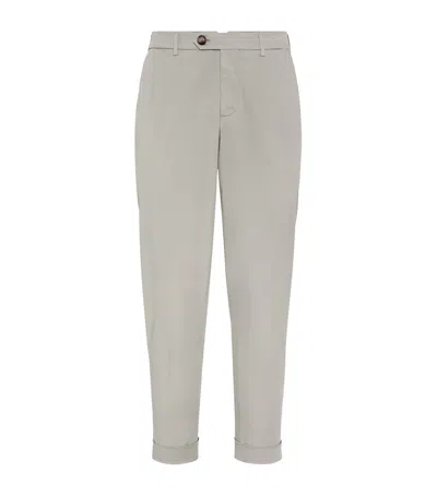 BRUNELLO CUCINELLI PIMA COTTON COMFORT GABARDINE ITALIAN TROUSERS