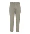 Brunello Cucinelli Pima Cotton Slim Trousers In Green