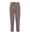 Brunello Cucinelli Pima Cotton Straight Tailored Trousers In Gray