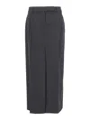 Brunello Cucinelli Women Sartorial Long Skirt In Virgin Wool Canvas In Grey