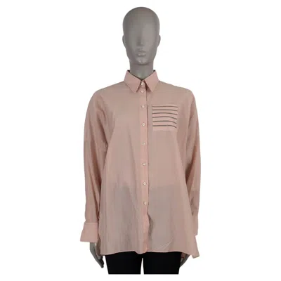 Pre-owned Brunello Cucinelli Pink Cotton 2020 Monili Oversized Shirt S