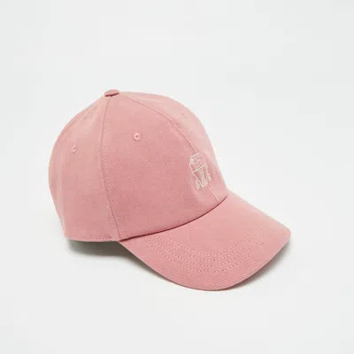 Pre-owned Brunello Cucinelli Pink Logo Embroidered Cotton Baseball Cap L