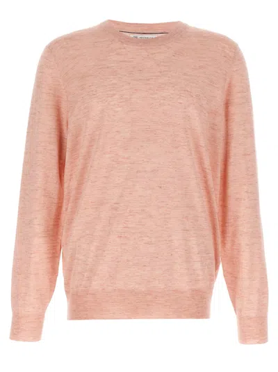 BRUNELLO CUCINELLI PINK MELANGE EFFECT SWEATER