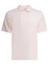 Brunello Cucinelli Men Cotton And Linen Pique Polo Shirt In Pink