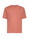 Brunello Cucinelli Men Pink Solomeo Crest T-shirt In Orange