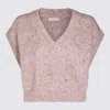 Brunello Cucinelli Ribbed-knit Top In Pink