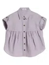 Brunello Cucinelli Pinpoint-gathered Shirt In Purple