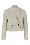 Brunello Cucinelli Pinstriped Linen And Cotton Double-breasted Blazer