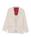 Brunello Cucinelli Pinstripe Blazer In Neutral