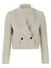 Brunello Cucinelli Pinstriped Linen And Cotton Double-breasted Blazer