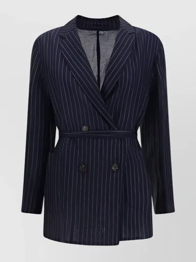 Brunello Cucinelli Pinstripe Cotton Blazer Jacket Waistband