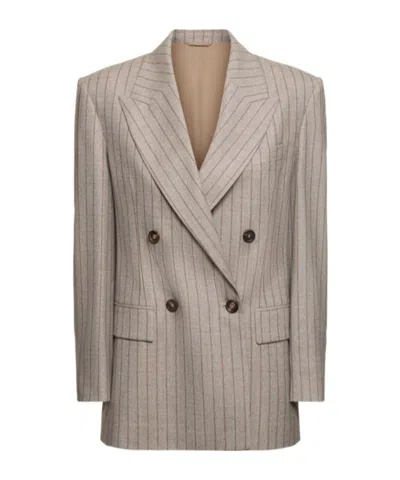 Brunello Cucinelli Pinstripe Double-breasted Blazer