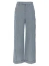 Brunello Cucinelli Pinstripe Linen And Hemp Wide-leg Pants In Multi