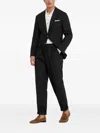 Brunello Cucinelli Pinstripe Linen Suit In Black