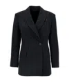 Brunello Cucinelli Black Pinstriped Double-breasted Blazer In Black