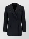 Brunello Cucinelli Black Pinstriped Double-breasted Blazer