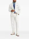 Brunello Cucinelli Pinstripe-print Linen Suit In White
