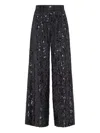 Brunello Cucinelli Loose Trousers With Swing Drops Embroidery In Gray