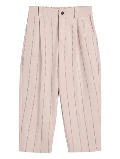 Brunello Cucinelli 细条纹亮片长裤 In Pink