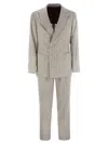 Brunello Cucinelli Men Pinstripe Suit Of Alpaca And Comfort Wool In Light Grey
