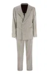 Brunello Cucinelli Men Pinstripe Suit Of Alpaca And Comfort Wool In Light Grey