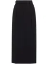 Brunello Cucinelli Wool-blend Pinstripe Skirt In Black