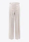 Brunello Cucinelli Striped Linen And Cotton Trousers