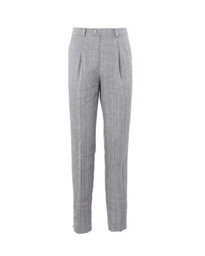 Brunello Cucinelli Pinstripe Tailored Trousers In Grey