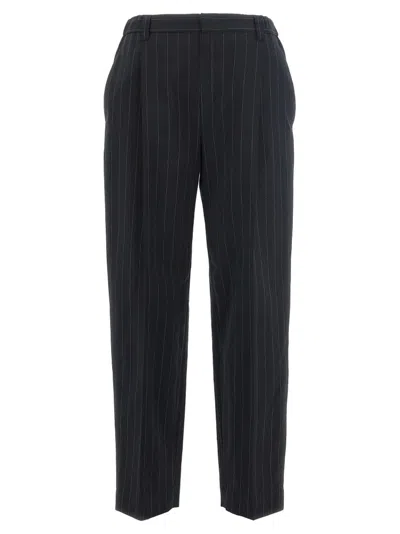 Brunello Cucinelli Pinstripe Tailored Trousers In Multicolor
